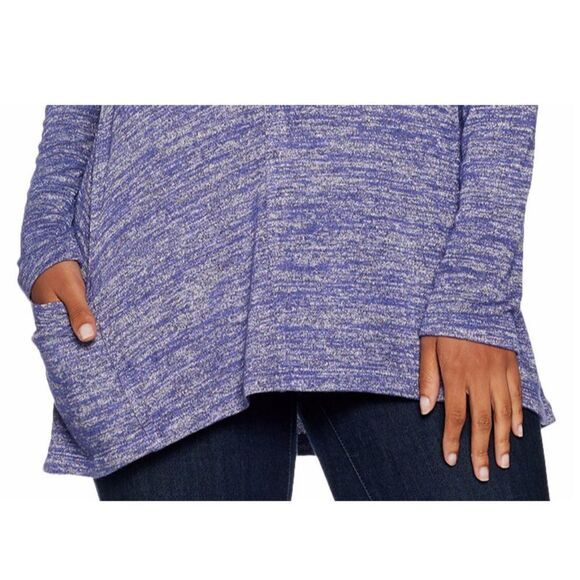 LOGO By Lori Goldstein Tunic Size Small Purple Long Sleeves Knit - Picture 3 of 13